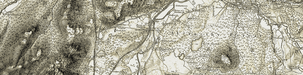 Old map of Auchgourish in 1908-1911