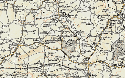 Old map of Bobbingworth in 1898