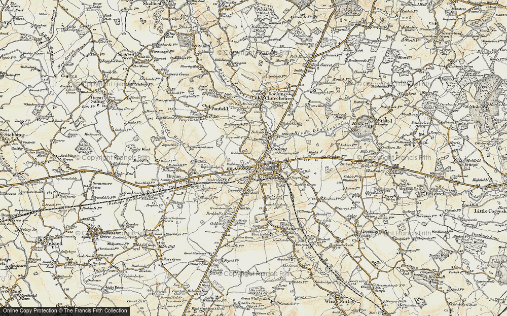Old Map of Bocking, 1898-1899 in 1898-1899