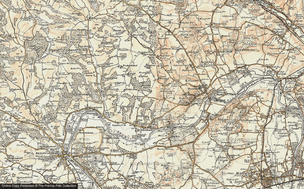Old Map of Historic Map covering Bockmer Ho in 1897-1898