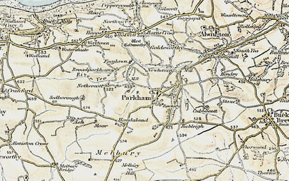 Old map of Bocombe in 1900