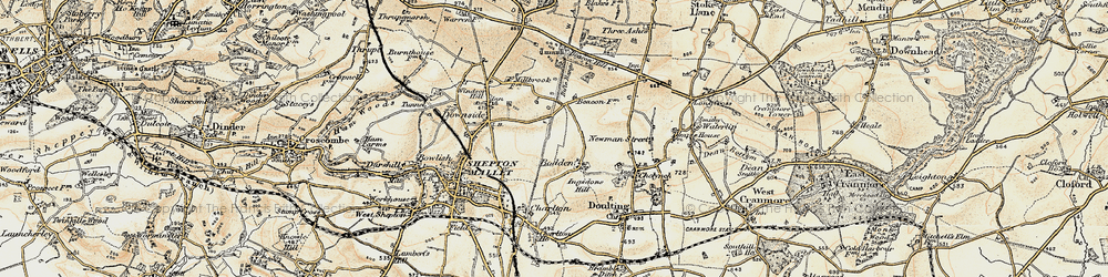 Old map of Bodden in 1899