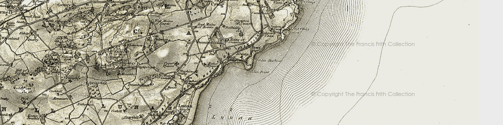 Old map of Boddin Point in 1907-1908