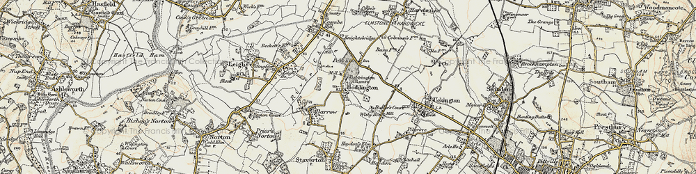 Old map of Boddington in 1898-1900