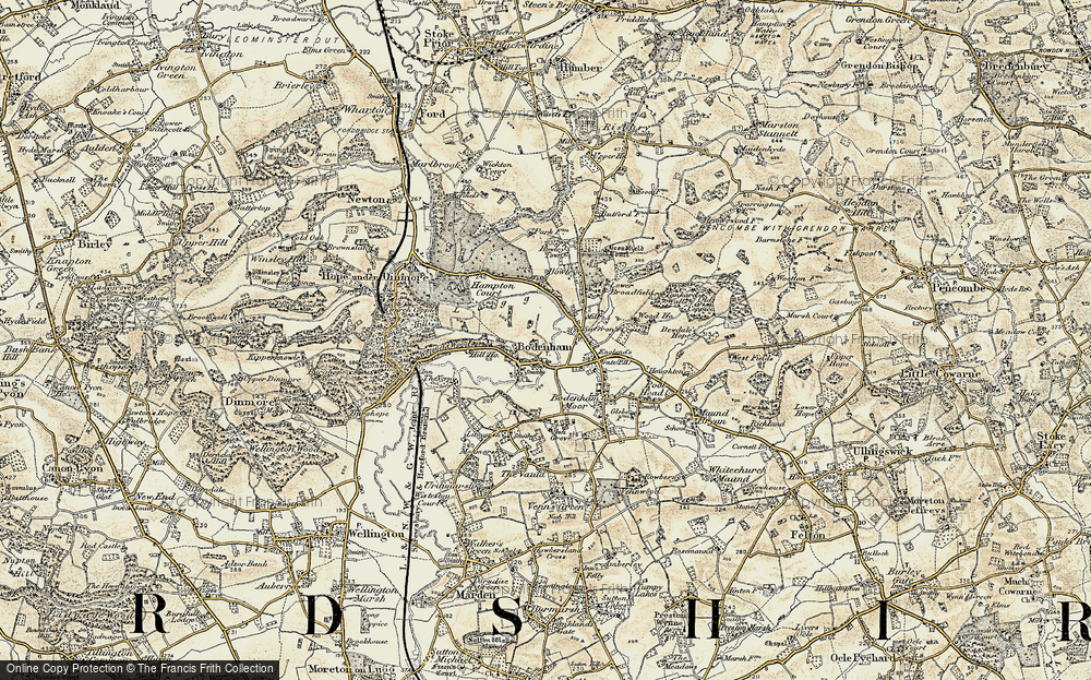 Old Map of Bodenham, 1899-1901 in 1899-1901