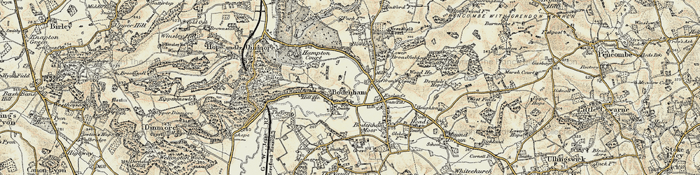 Old map of Bodenham in 1899-1901
