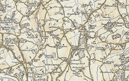 Old map of Bodenham Bank in 1899-1900