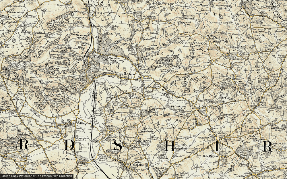 Old Map of Bodenham Moor, 1899-1901 in 1899-1901