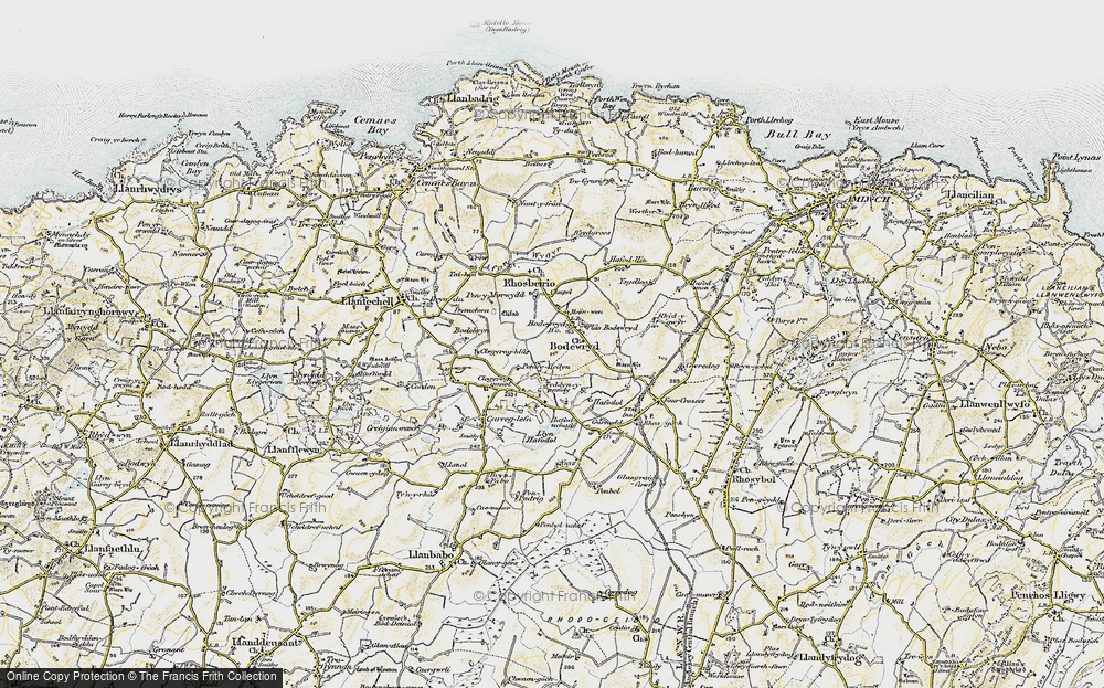 Old Map of Historic Map covering Afon Wygyr in 1903-1910