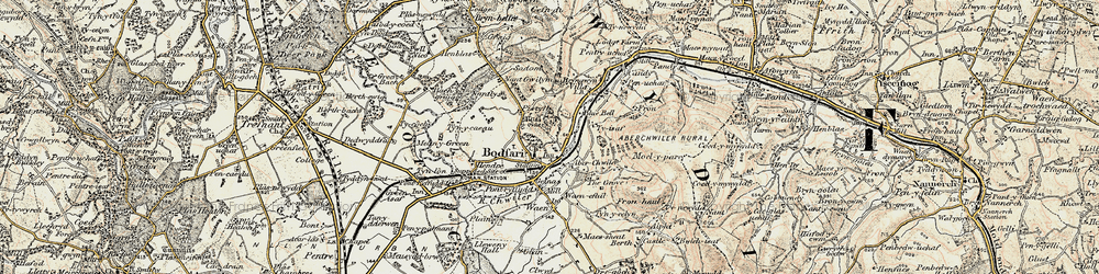 Old map of Bodfari in 1902