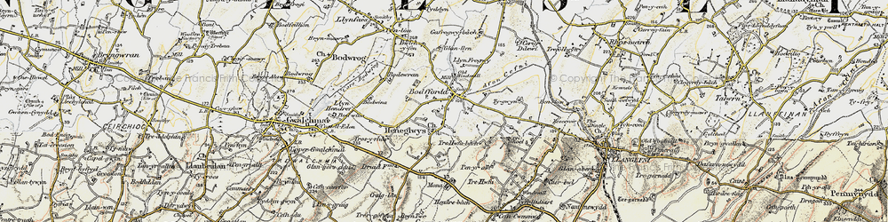 Old map of Bodewran in 1903-1910