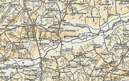 Old map of Bodiam in 1898