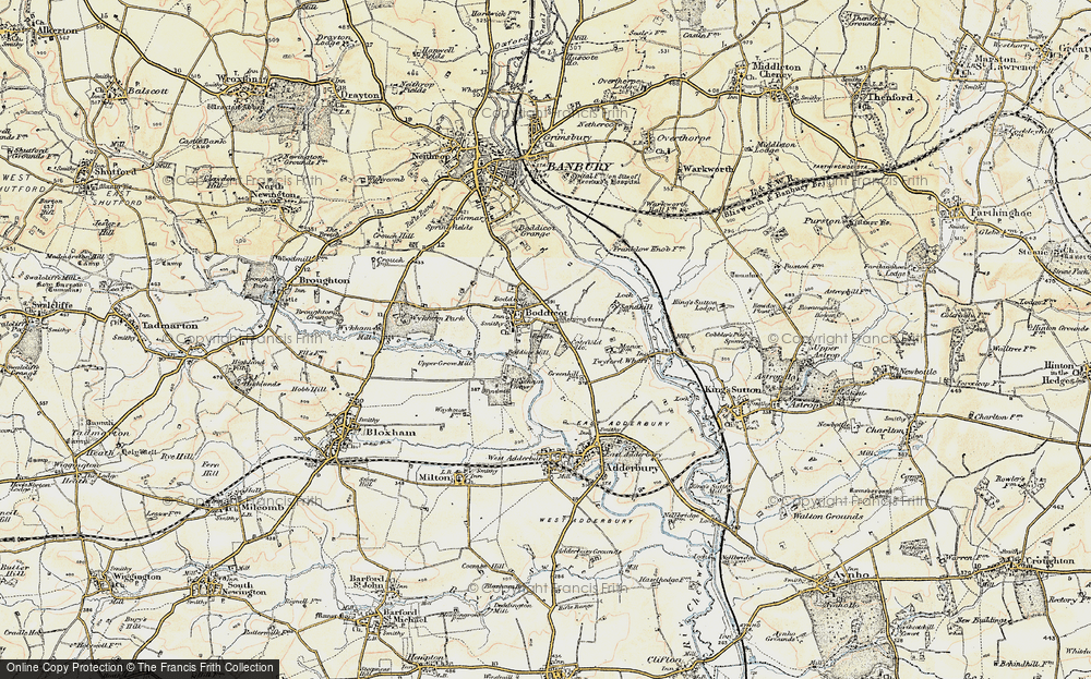 Old Map of Bodicote, 1898-1901 in 1898-1901