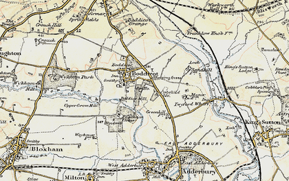 Old map of Bodicote in 1898-1901
