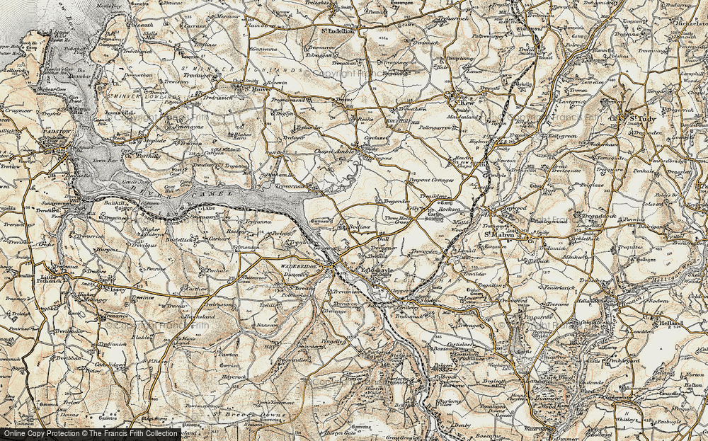 Old Map of Bodieve, 1900 in 1900