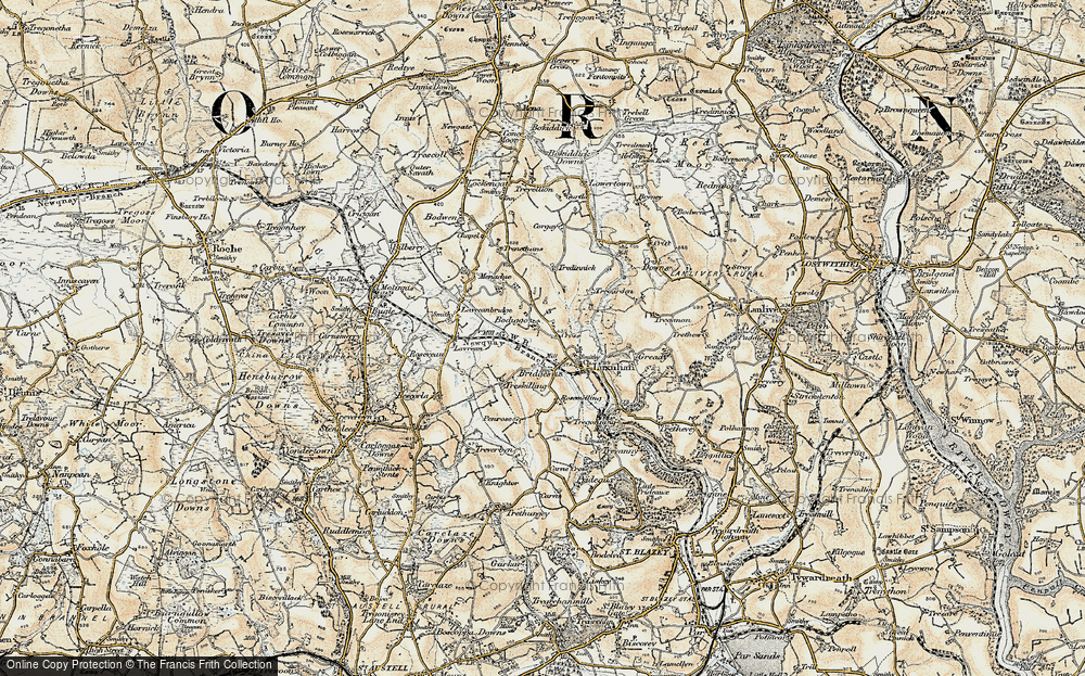 Old Map of Bodiggo, 1900 in 1900