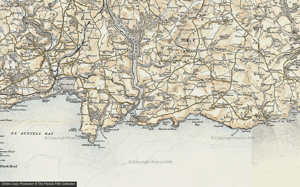 Old Map of Bodinnick, 1900 in 1900