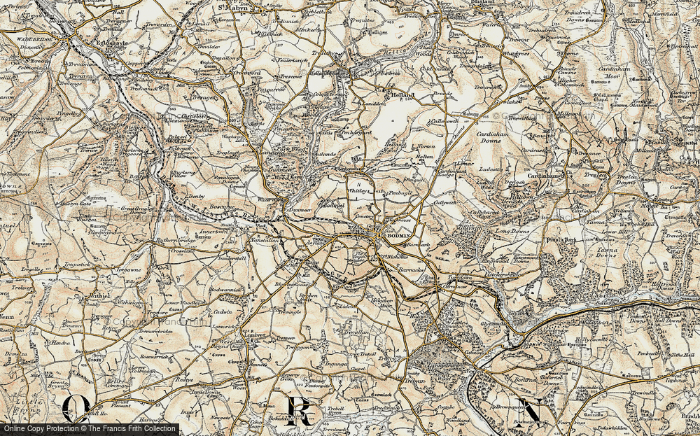 Old Map of Bodmin, 1900 in 1900