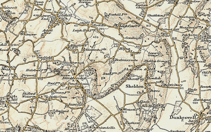 Old map of Bodmiscombe in 1898-1900