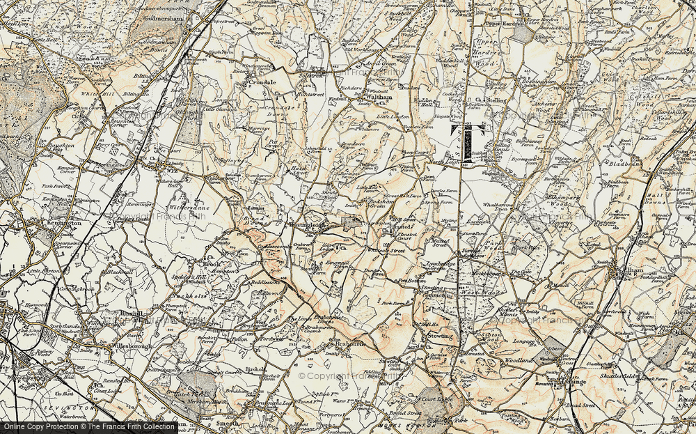Old Map of Bodsham, 1898 in 1898