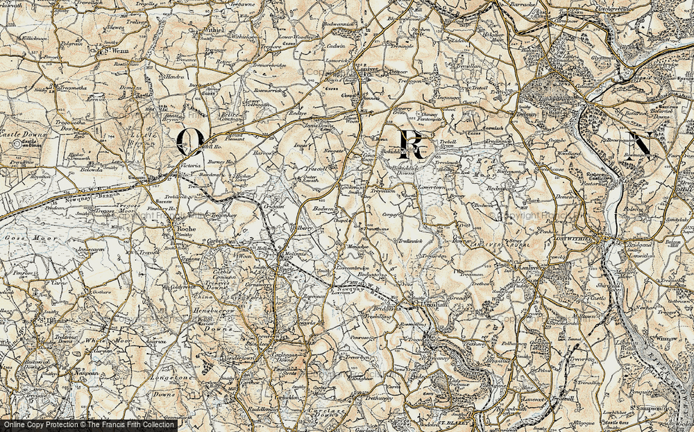 Old Map of Bodwen, 1900 in 1900