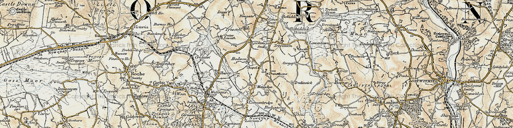 Old map of Bodwen in 1900