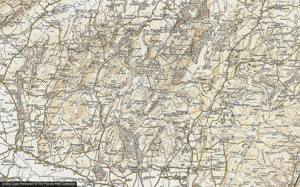 Old Map of Historic Map covering Brookshill Marsh in 1902-1903
