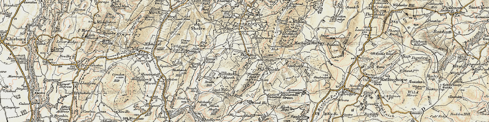 Old map of Black Rhadley Hill in 1902-1903