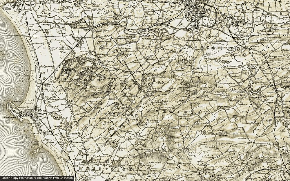 Old Map of Historic Map covering Whitehill in 1905-1906