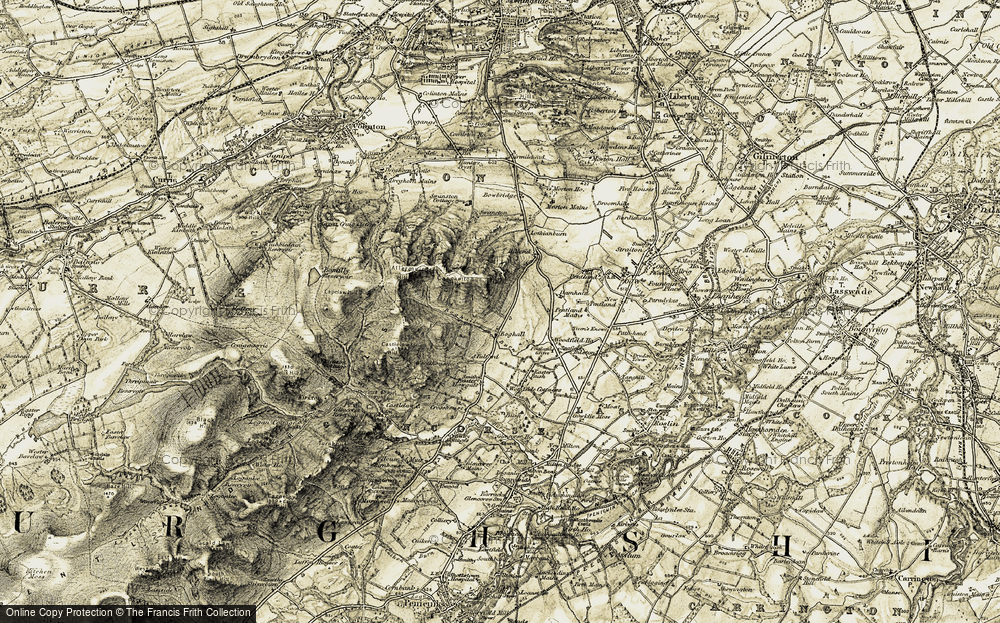 Old Map of Historic Map covering Woodhouselee Hill in 1903-1904
