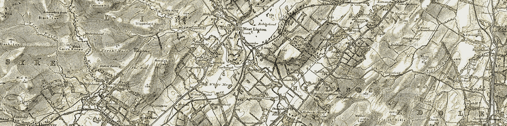 Old map of Broomlee Centre in 1903-1904