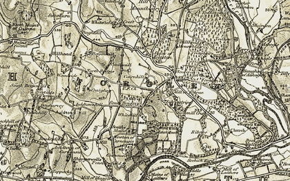 Old map of Auldtown Hill in 1910