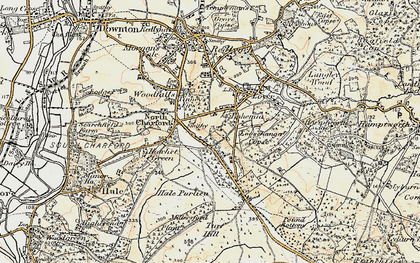 Old map of Bohemia in 1897-1909