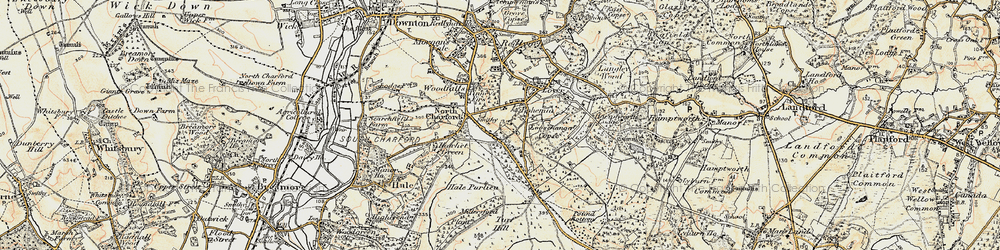 Old map of Bohemia in 1897-1909