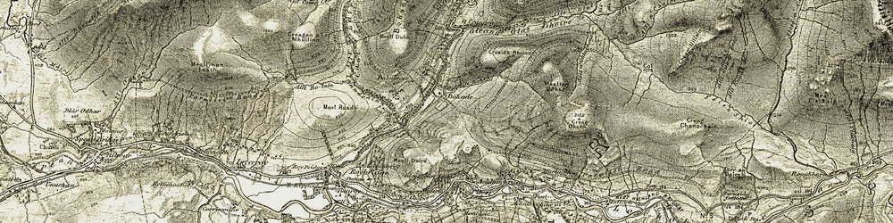 Old map of Bohenie in 1906-1908