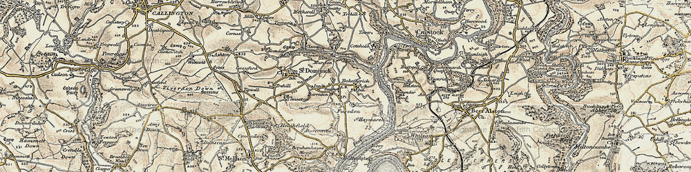 Old map of Burcombe in 1899-1900