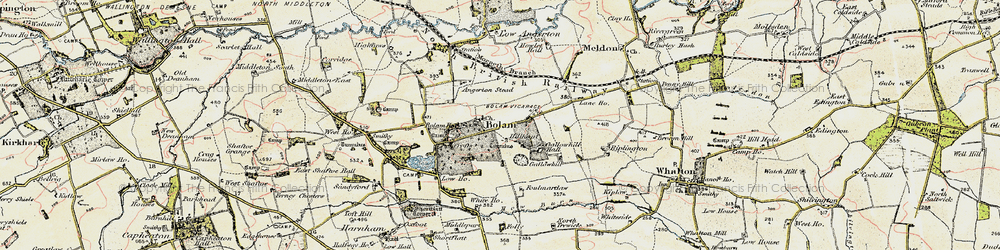 Old map of Angerton Steads in 1901-1903