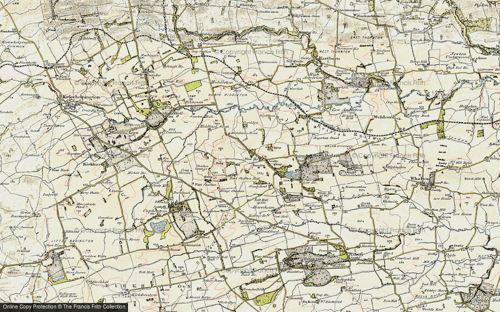 Old Map of Bolam West Houses, 1901-1903 in 1901-1903