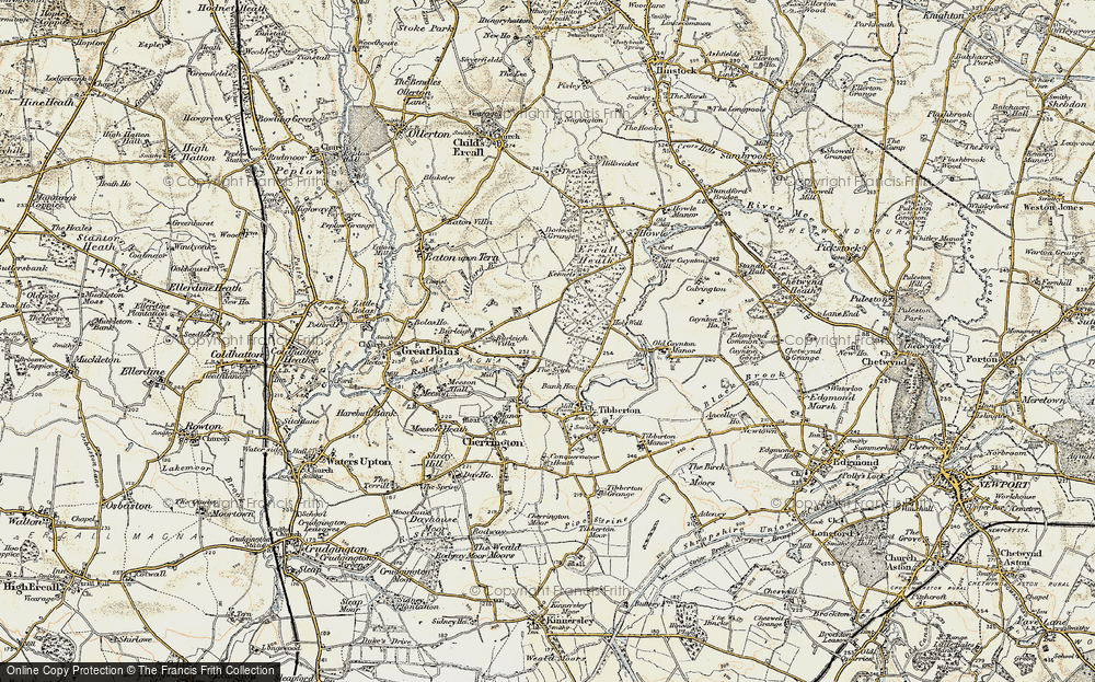 Old Map of Historic Map covering Allford Brook in 1902