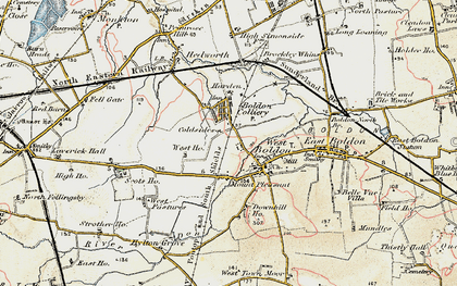 Old map of Boldon Colliery in 1901-1904