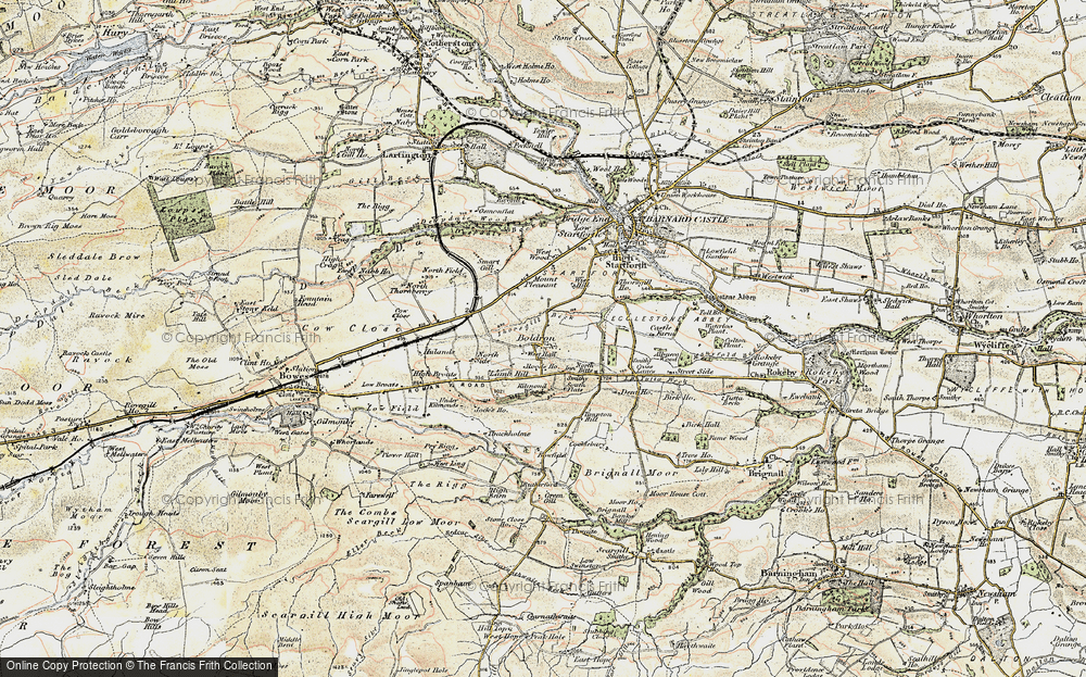 Old Map of Historic Map covering Birk Ho in 1903-1904