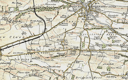 Old map of Boldron in 1903-1904