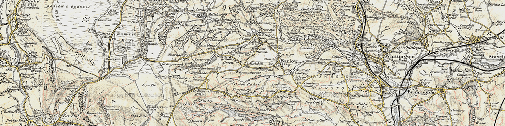Old map of Bole Hill in 1902-1903