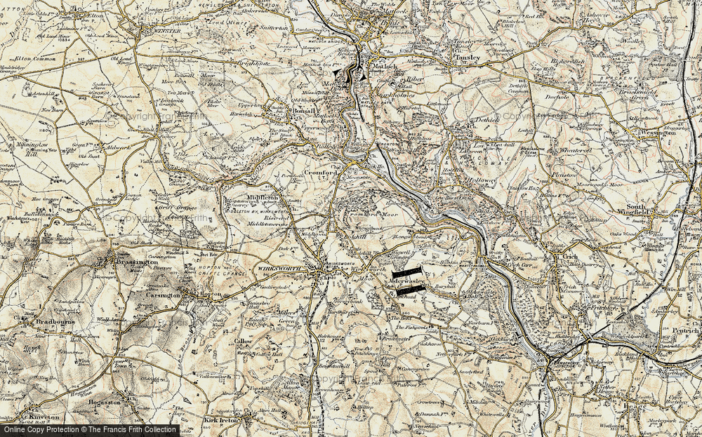 Old Map of Bolehill, 1902-1903 in 1902-1903
