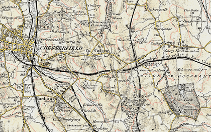 Old map of Bolehill in 1902-1903