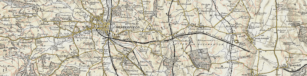 Old map of Bolehill in 1902-1903