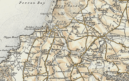 Old map of Bolingey in 1900
