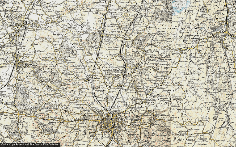 Old Map of Bollington Cross, 1902-1903 in 1902-1903