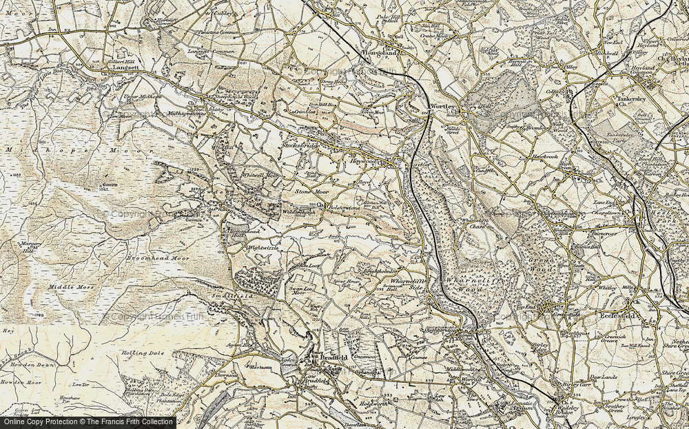 Old Map of Bolsterstone, 1903 in 1903