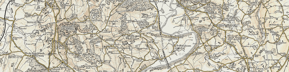 Old map of Bolstone in 1899-1900